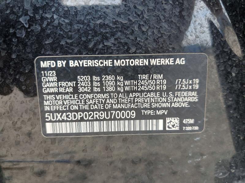 Продаж на аукціоні авто 2024 Bmw X3, vin: 5UX43DP02R9U70009, номер лоту: 79092005