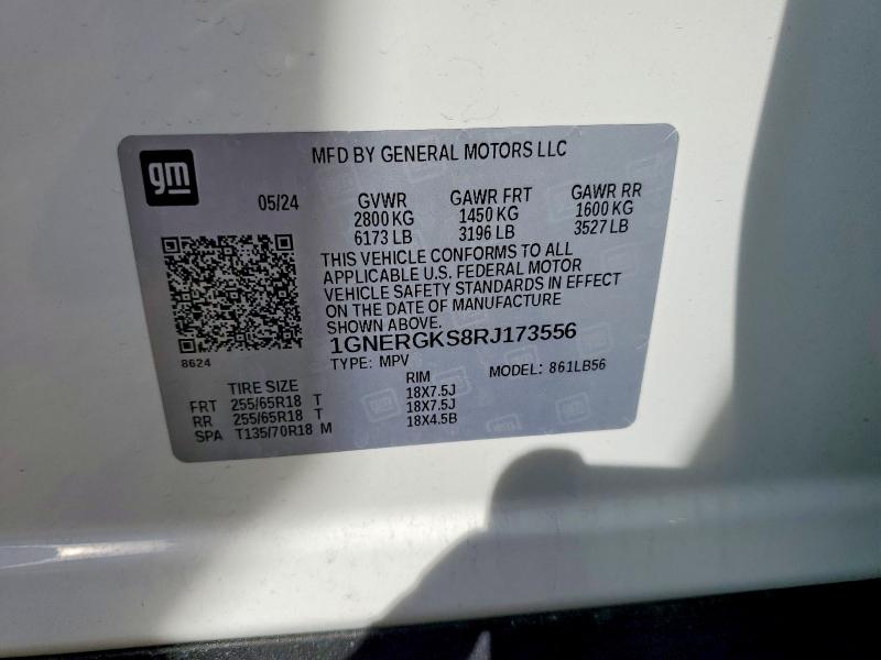 Auction sale of the 2024 Chevrolet Traverse, vin: 1GNERGKS8RJ173556, lot number: 46432656