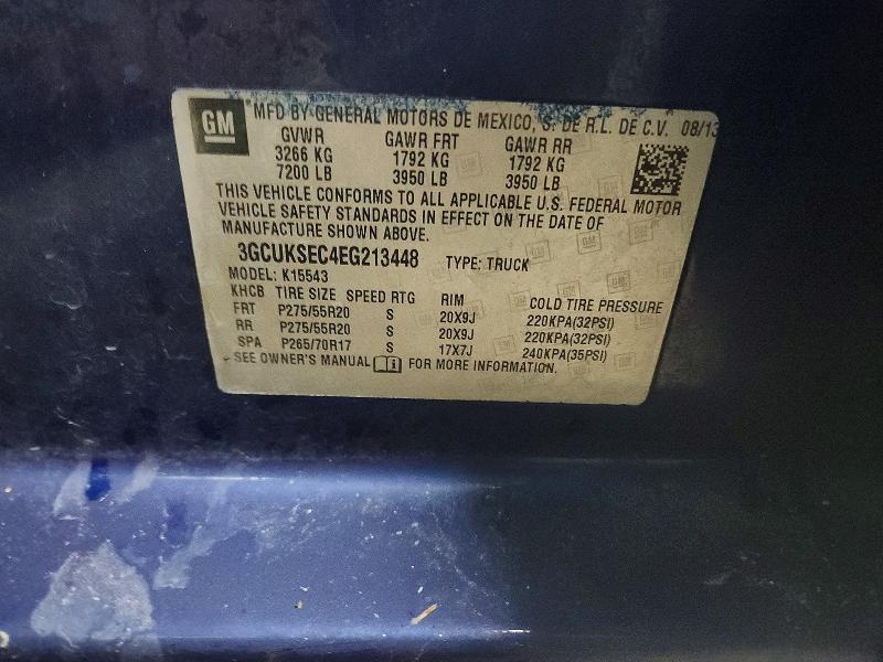 Продаж на аукціоні авто 2014 Chevrolet Silverado, vin: 3GCUKSEC4EG213448, номер лоту: 46733116
