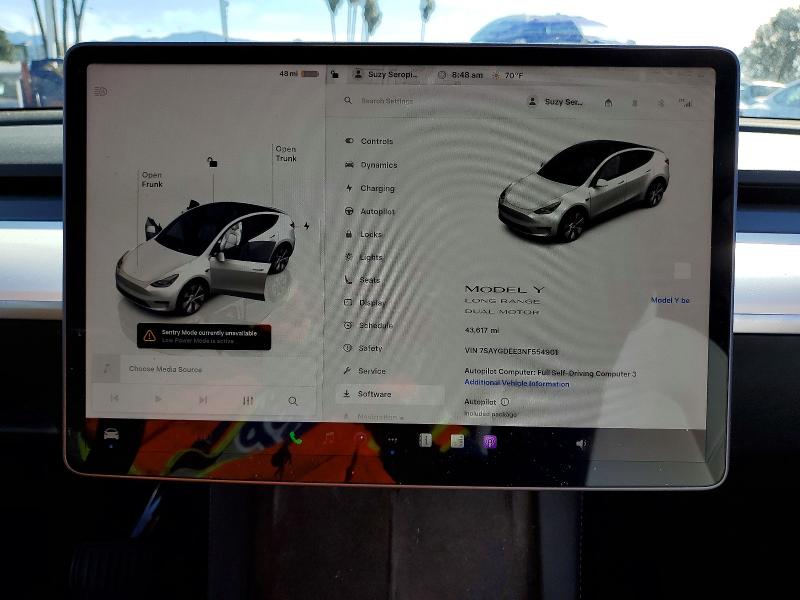 79909255 :رقم المزاد ، 7SAYGDEE3NF554901 vin ، 2022 Tesla Model Y مزاد بيع