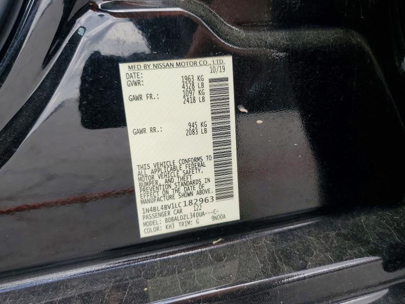 46720666 :رقم المزاد ، 1N4BL4BV1LC182963 vin ، 2020 Nissan Altima مزاد بيع