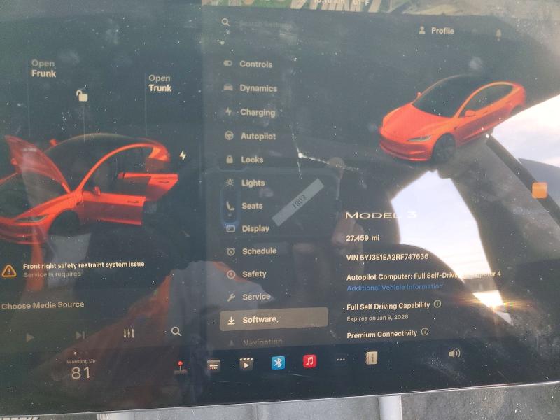 Продаж на аукціоні авто 2024 Tesla Model 3, vin: 5YJ3E1EA2RF747636, номер лоту: 79271925