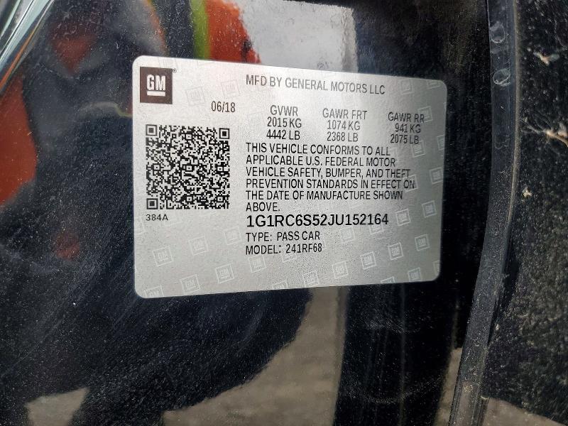 Продаж на аукціоні авто 2018 Chevrolet Volt, vin: 1G1RC6S52JU152164, номер лоту: 47285896