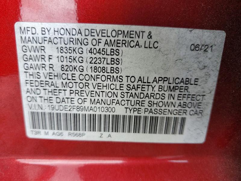 Продажа на аукционе авто 2021 Acura Ilx, vin: 19UDE2F89MA010300, номер лота: 79728085