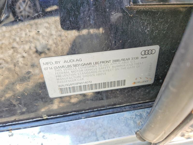 Aukcja sprzedaży 2015 Audi A8, vin: WAU3GAFD3FN014072, numer aukcji: 46536976