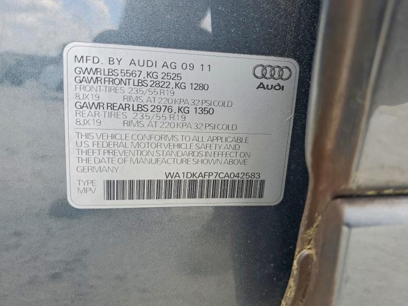 Aukcja sprzedaży 2012 Audi Q5, vin: WA1DKAFP7CA042583, numer aukcji: 48308936