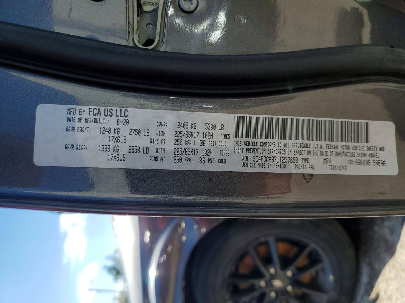 45451936 :رقم المزاد ، 3C4PDCAB7LT237693 vin ، 2020 Dodge Journey مزاد بيع
