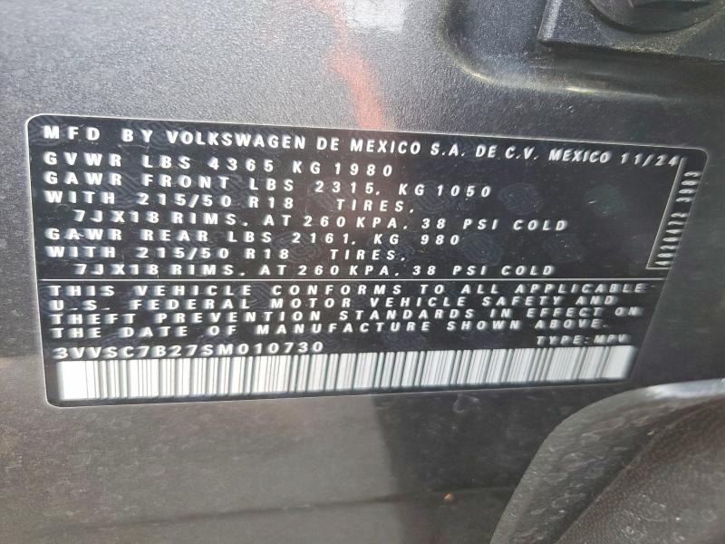 Продажа на аукционе авто 2025 Volkswagen Taos, vin: 3VVSC7B27SM010730, номер лота: 47165006