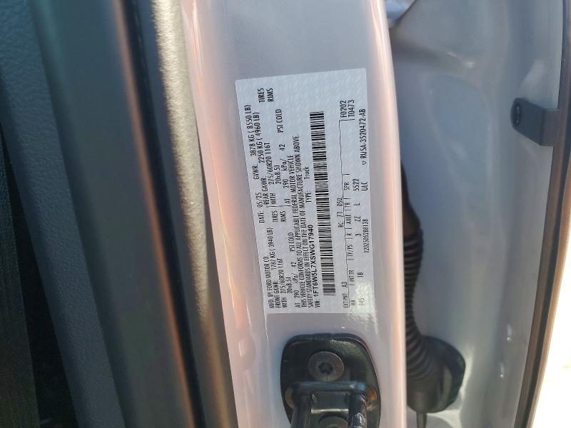 Продажа на аукционе авто 2025 Ford F150, vin: 1FT6W5L7XSWG17940, номер лота: 78879185