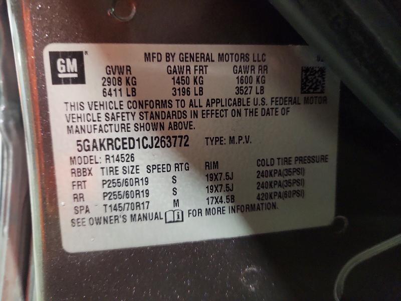 Aukcja sprzedaży 2012 Buick Enclave, vin: 5GAKRCED1CJ263772, numer aukcji: 45483086