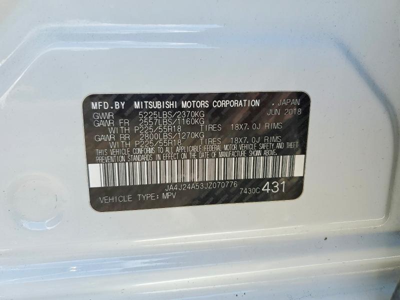 Продаж на аукціоні авто 2018 Mitsubishi Outlander, vin: JA4J24A53JZ070776, номер лоту: 46113336
