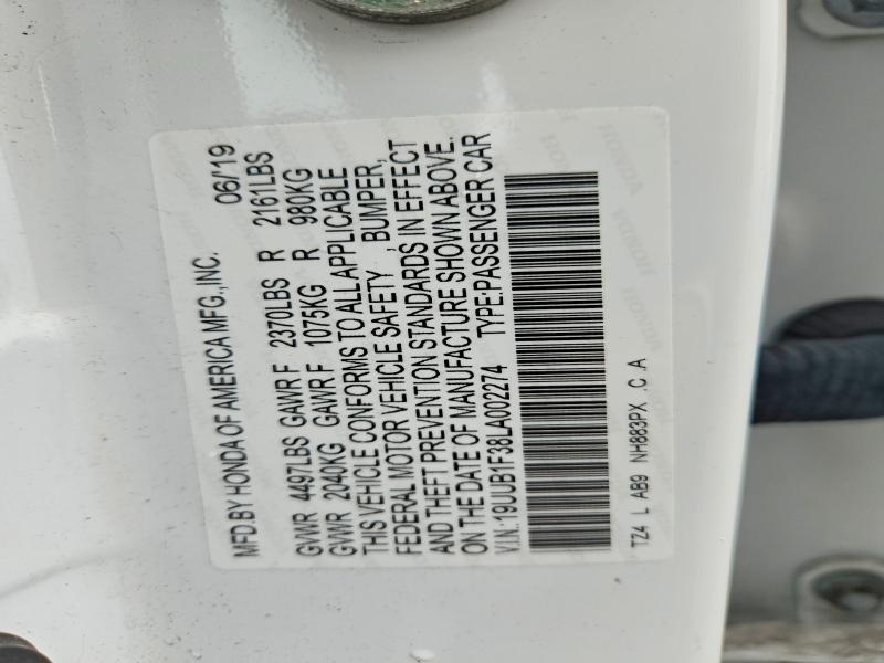 45802686 :رقم المزاد ، 19UUB1F38LA002274 vin ، 2020 Acura Tlx مزاد بيع