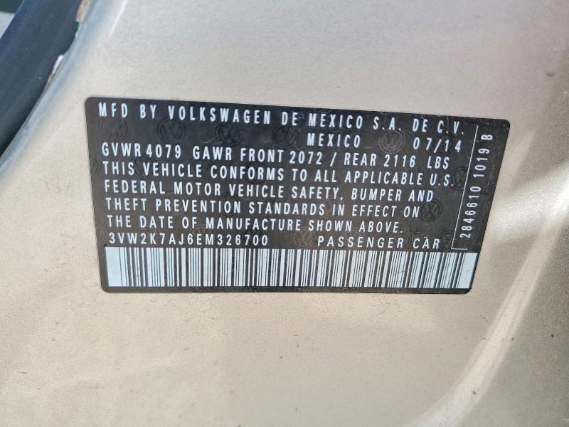 79047895 :رقم المزاد ، 3VW2K7AJ6EM326700 vin ، 2014 Volkswagen Jetta مزاد بيع