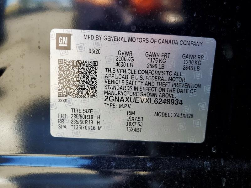 Продажа на аукционе авто 2020 Chevrolet Equinox, vin: 2GNAXUEVXL6248934, номер лота: 47132016