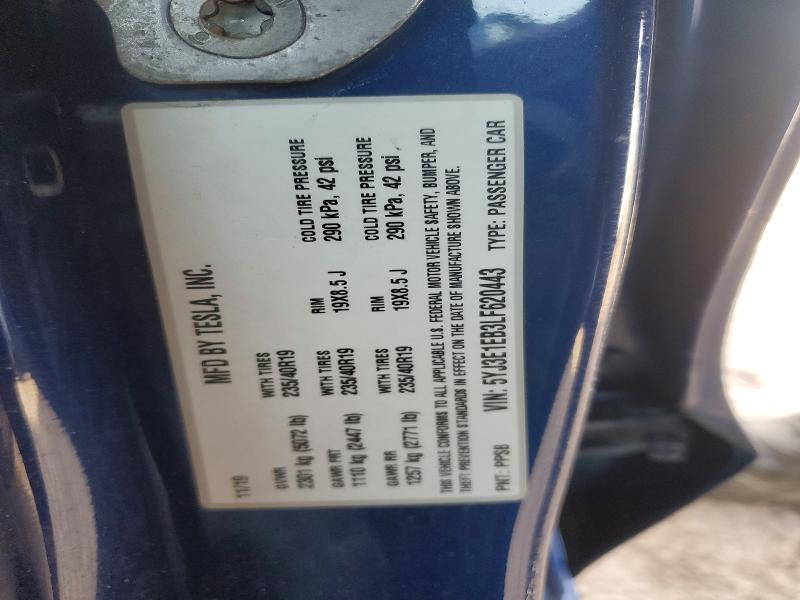 Продажа на аукционе авто 2020 Tesla Model 3, vin: 5YJ3E1EB3LF620443, номер лота: 79067825