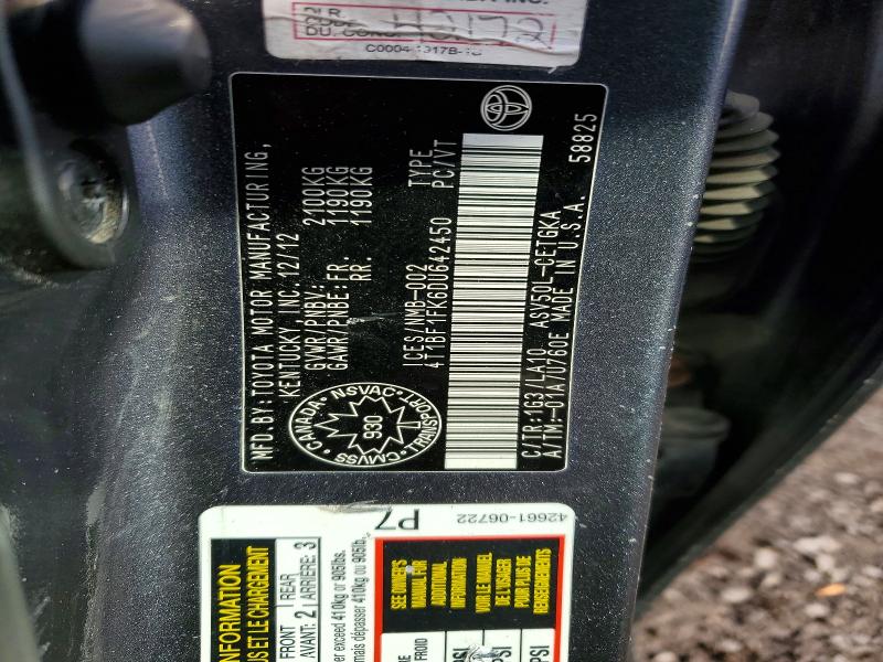 2013 Toyota Camry მანქანა იყიდება აუქციონზე, vin: 4T1BF1FK6DU642450, აუქციონის ნომერი: 47353506