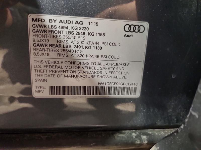 Auction sale of the 2016 Audi Q3, vin: WA1GFCFS2GR012416, lot number: 47524616