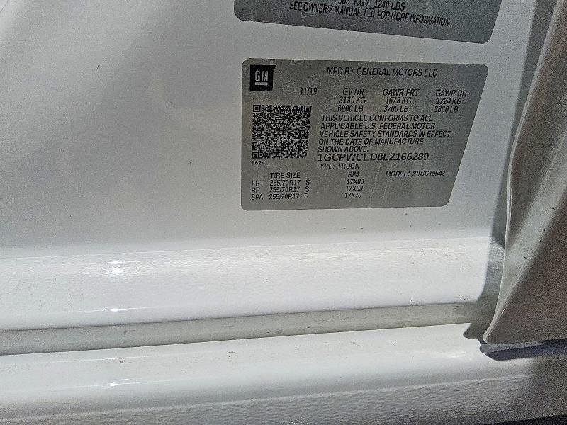 Aukcja sprzedaży 2020 Chevrolet Silverado, vin: 1GCPWCED8LZ166289, numer aukcji: 93390725