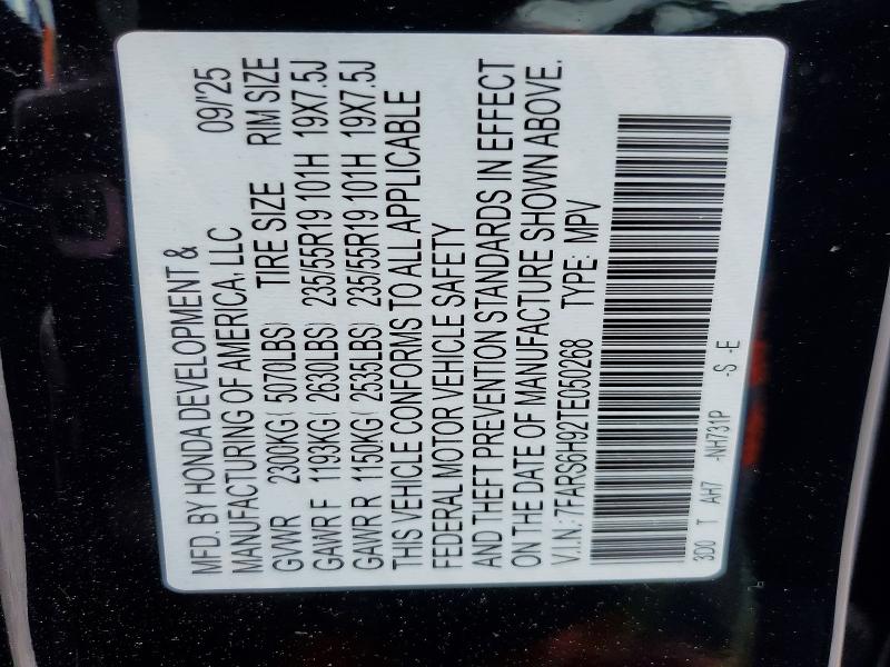Продаж на аукціоні авто 2026 Honda Cr-v, vin: 7FARS6H92TE050268, номер лоту: 41868406