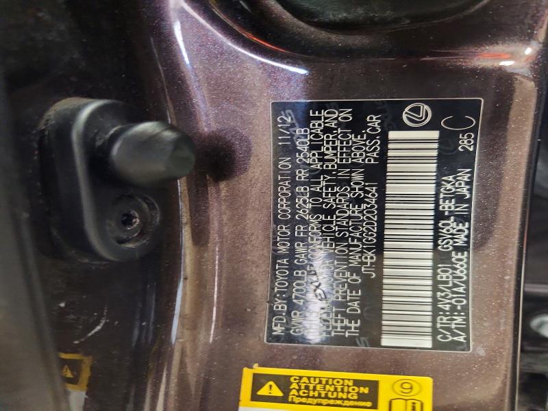 45821566 :رقم المزاد ، JTHBK1GG2D2034641 vin ، 2013 Lexus Es 350 مزاد بيع