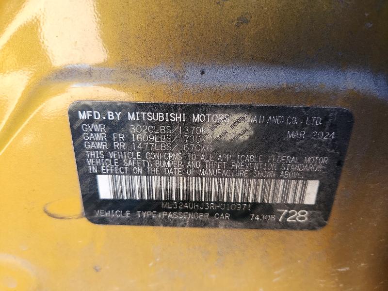 Продаж на аукціоні авто 2024 Mitsubishi Mirage, vin: ML32AUHJ3RH010971, номер лоту: 46352266