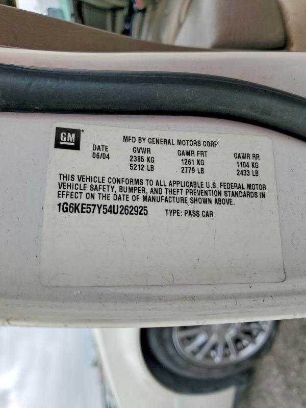 2004 Cadillac Deville მანქანა იყიდება აუქციონზე, vin: 1G6KE57Y54U262925, აუქციონის ნომერი: 48438806