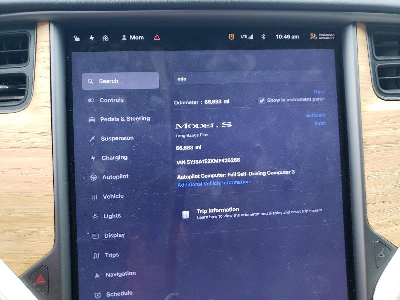 Продажа на аукционе авто 2021 Tesla Model S, vin: 5YJSA1E2XMF426288, номер лота: 79360645