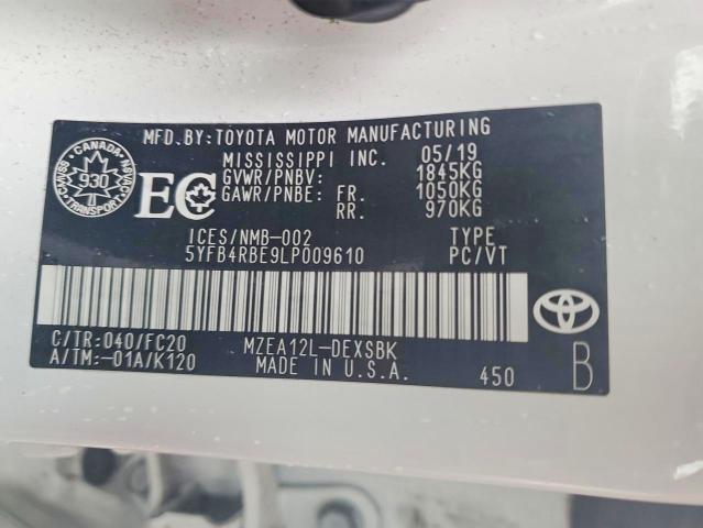 Aukcja sprzedaży 2020 Toyota Corolla, vin: 5YFB4RBE9LP009610, numer aukcji: 77545555