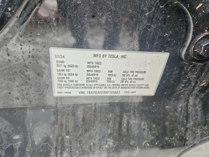 Продаж на аукціоні авто 2024 Tesla Model Y, vin: 7SAYGAEE9RF155883, номер лоту: 79759345
