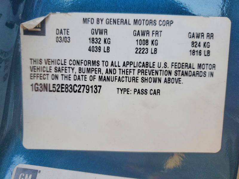 Продаж на аукціоні авто 2003 Oldsmobile Alero, vin: 1G3NL52E83C279137, номер лоту: 79783585