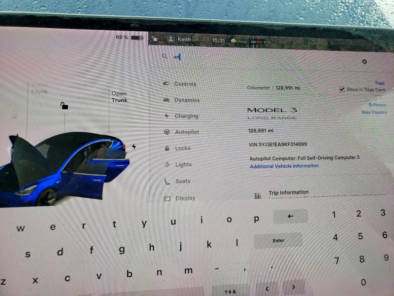 Aukcja sprzedaży 2019 Tesla Model 3, vin: 5YJ3E1EA9KF314899, numer aukcji: 41589186