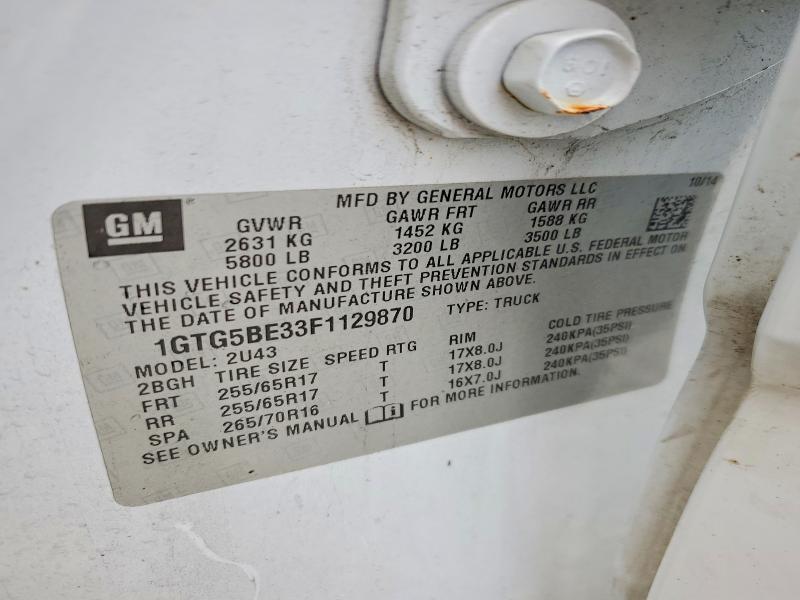 46469566 :رقم المزاد ، 1GTG5BE33F1129870 vin ، 2015 Gmc Canyon مزاد بيع
