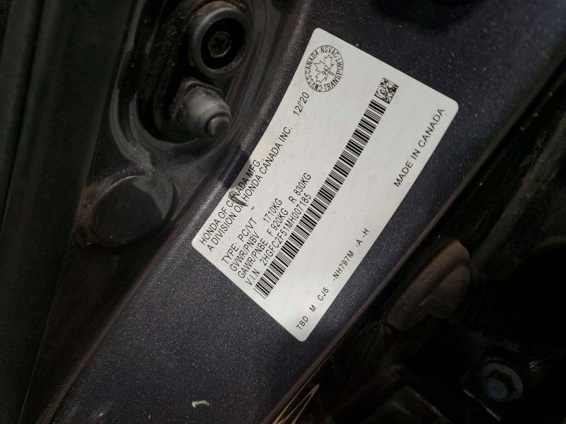 Aukcja sprzedaży 2021 Honda Civic, vin: 2HGFC2F51MH007185, numer aukcji: 41885646