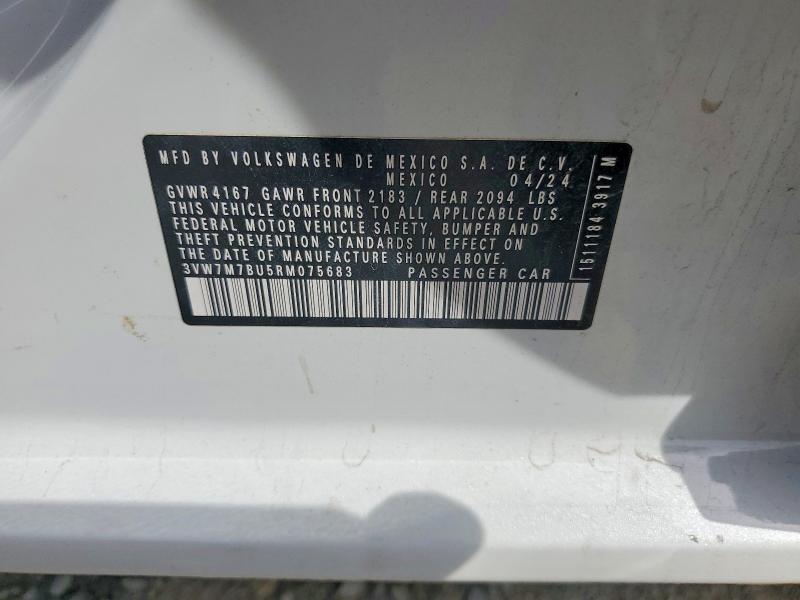 42018876 :رقم المزاد ، 3VW7M7BU5RM075683 vin ، 2024 Volkswagen Jetta مزاد بيع