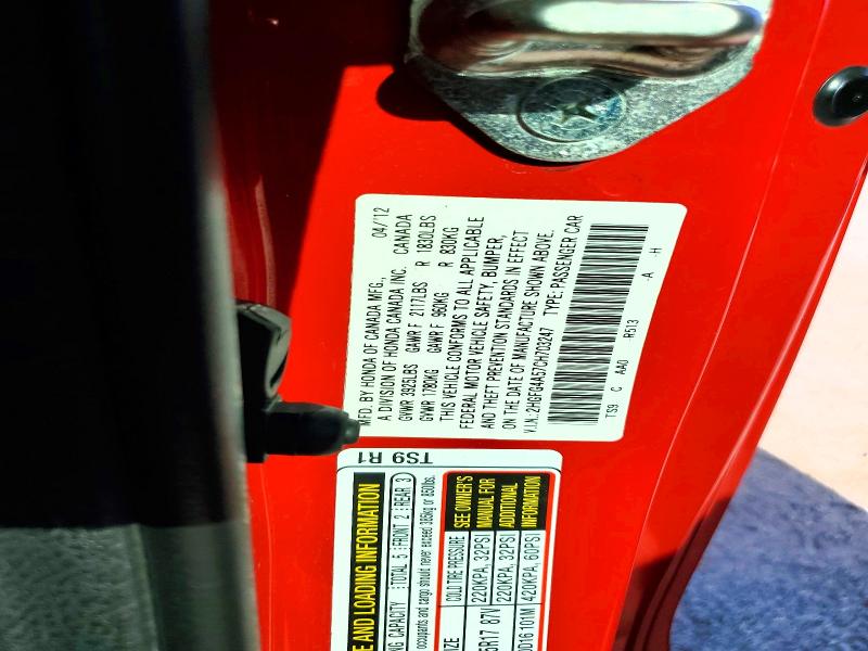 2012 Honda Civic მანქანა იყიდება აუქციონზე, vin: 2HGFG4A57CH703247, აუქციონის ნომერი: 47340066