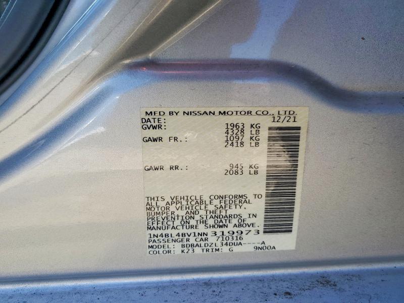 Продаж на аукціоні авто 2022 Nissan Altima, vin: 1N4BL4BV1NN319973, номер лоту: 46457556