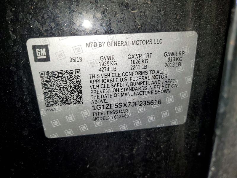 Aukcja sprzedaży 2018 Chevrolet Malibu, vin: 1G1ZE5SX7JF235616, numer aukcji: 79379205