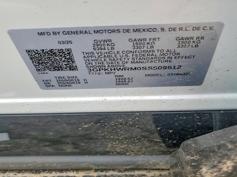 2025 Honda Prologue მანქანა იყიდება აუქციონზე, vin: 3GPKHWRM0SS509512, აუქციონის ნომერი: 45991486