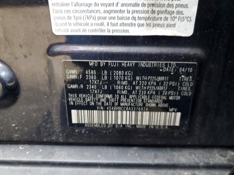 Продаж на аукціоні авто 2010 Subaru Outback, vin: 4S4BRBCC8A3376974, номер лоту: 48420096