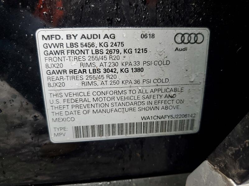 Продаж на аукціоні авто 2018 Audi Q5, vin: WA1CNAFY5J2206142, номер лоту: 78974965