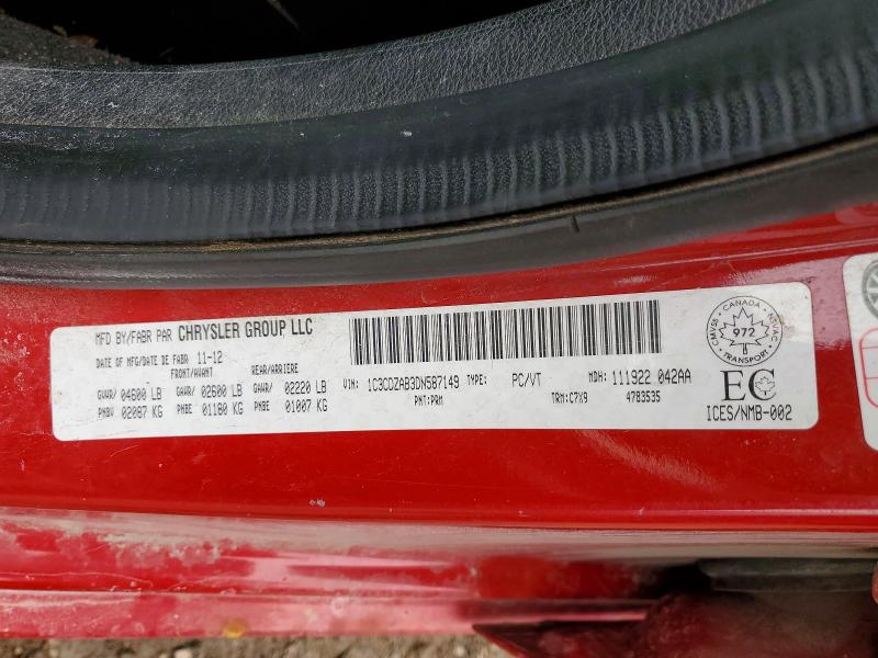 46846016 :رقم المزاد ، 1C3CDZAB3DN587149 vin ، 2013 Dodge Avenger مزاد بيع