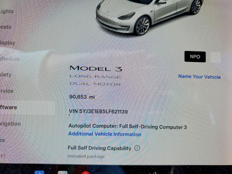 Продажа на аукционе авто 2020 Tesla Model 3, vin: 5YJ3E1EB5LF621139, номер лота: 45929396