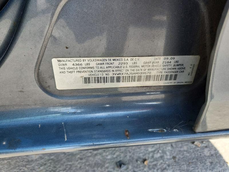 2010 Volkswagen Jetta მანქანა იყიდება აუქციონზე, vin: 3VWRX7AJ5AM039570, აუქციონის ნომერი: 46459716