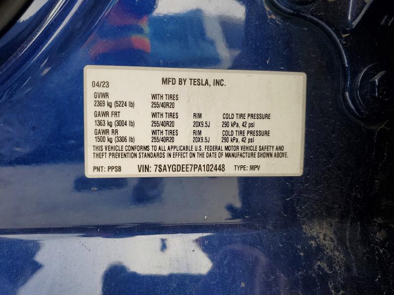 Aukcja sprzedaży 2023 Tesla Model Y, vin: 7SAYGDEE7PA102448, numer aukcji: 79251915