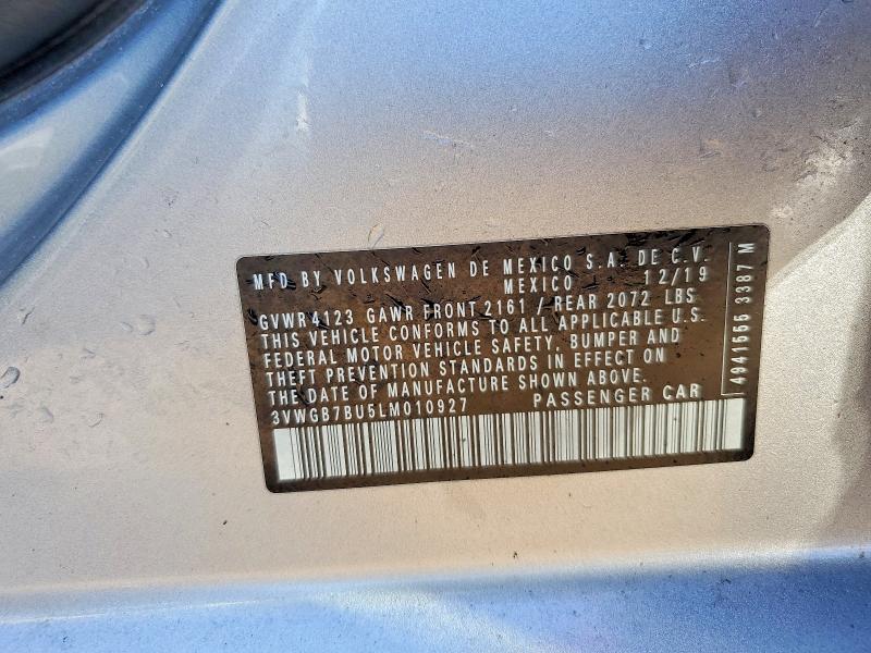 Aukcja sprzedaży 2020 Volkswagen Jetta, vin: 3VWGB7BU5LM010927, numer aukcji: 46736786