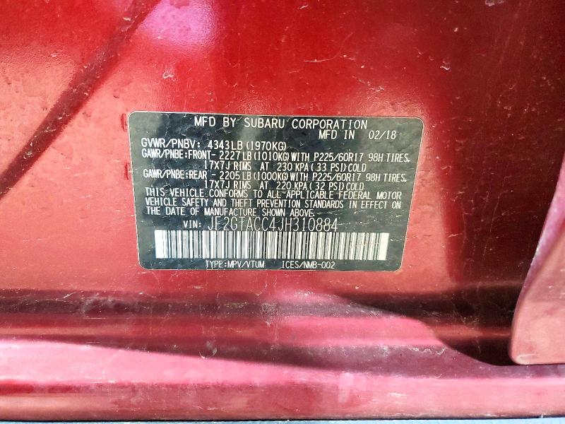 Aukcja sprzedaży 2018 Subaru Crosstrek, vin: JF2GTACC4JH310884, numer aukcji: 45656546