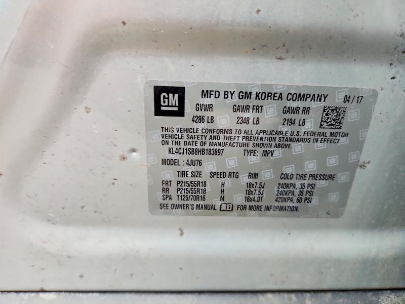 79886445 :رقم المزاد ، KL4CJ1SB8HB183897 vin ، 2017 Buick Encore مزاد بيع