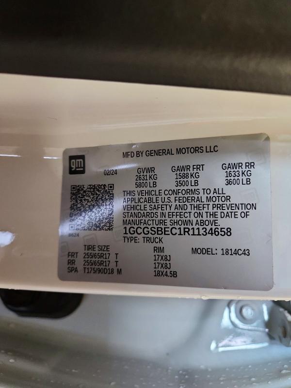 Продажа на аукционе авто 2024 Chevrolet Colorado, vin: 1GCGSBEC1R1134658, номер лота: 79274785