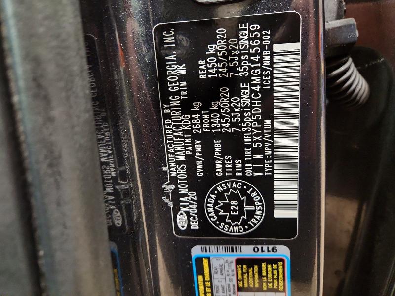 Aukcja sprzedaży 2021 Kia Telluride, vin: 5XYP5DHC4MG145659, numer aukcji: 45451306