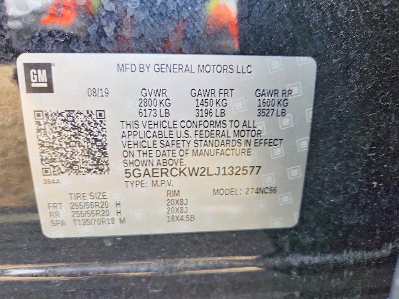 48086036 :رقم المزاد ، 5GAERCKW2LJ132577 vin ، 2020 Buick Enclave مزاد بيع